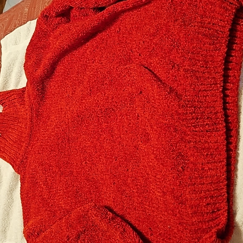Red chennel turtleneck sweater Ladies size Large